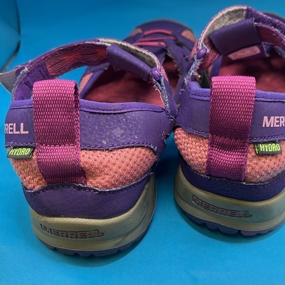 4/$20 Merrell Purple & Pink Hydro Mon Jr 2.0 Size 4m, girls sandal, Velcro - Picture 4 of 6